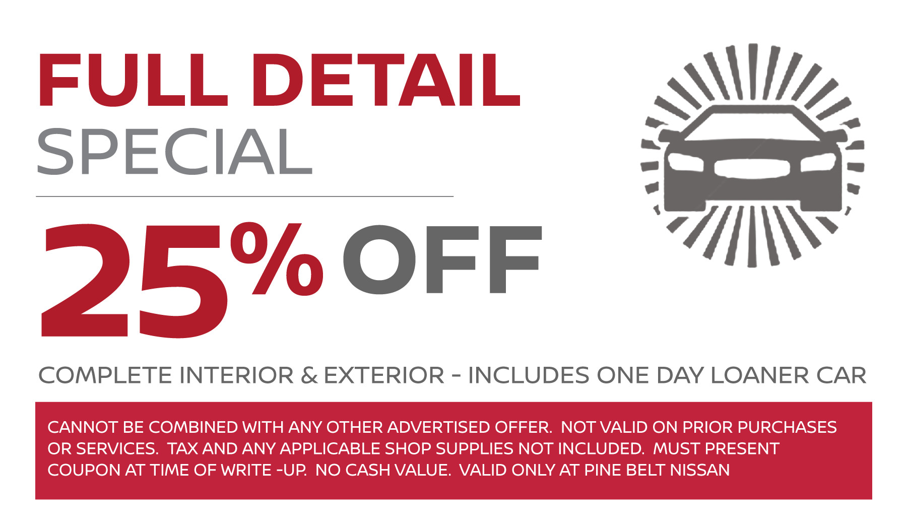 Full Service Detail - Pine Belt Nissan of Toms River