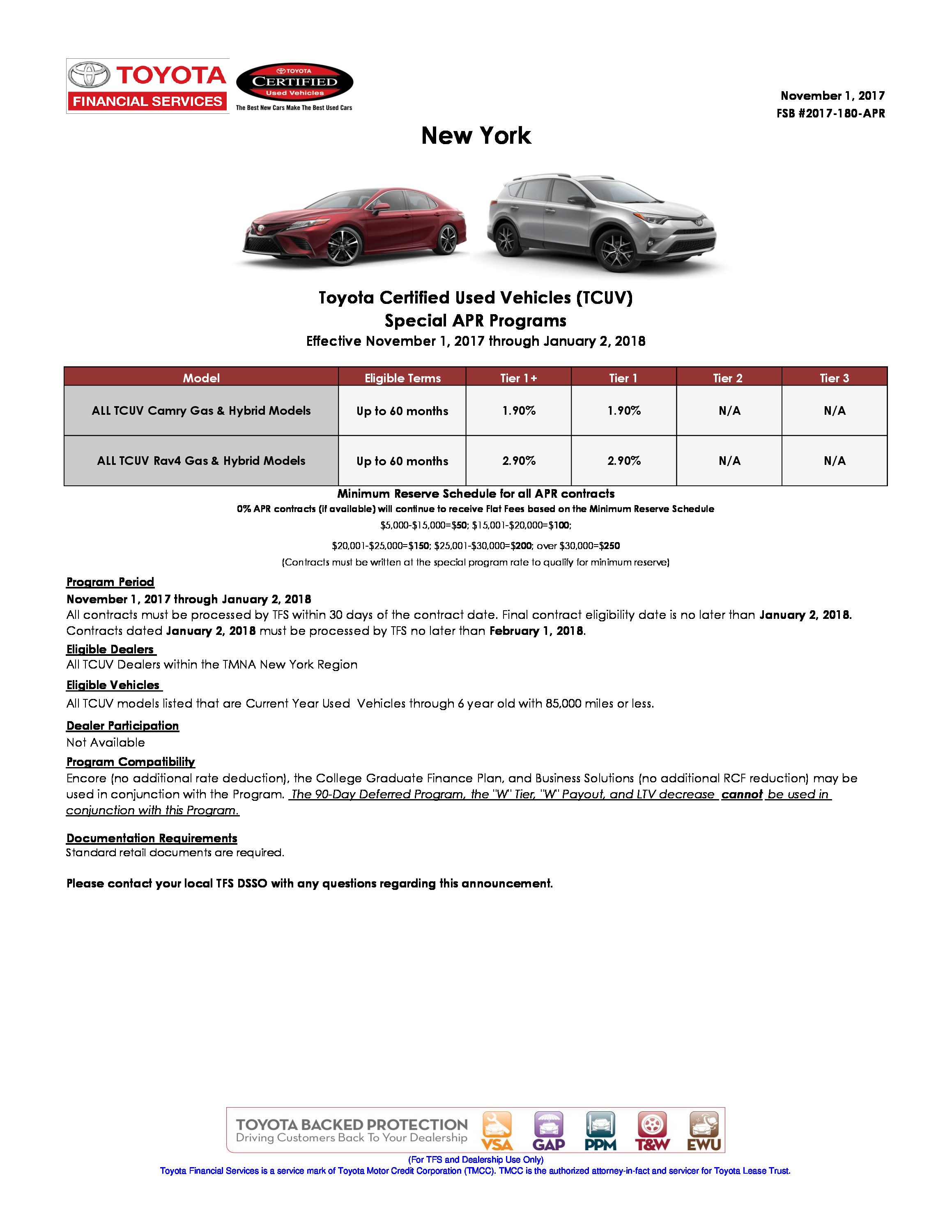 Certified Special Lease Program Toyota of Morristown