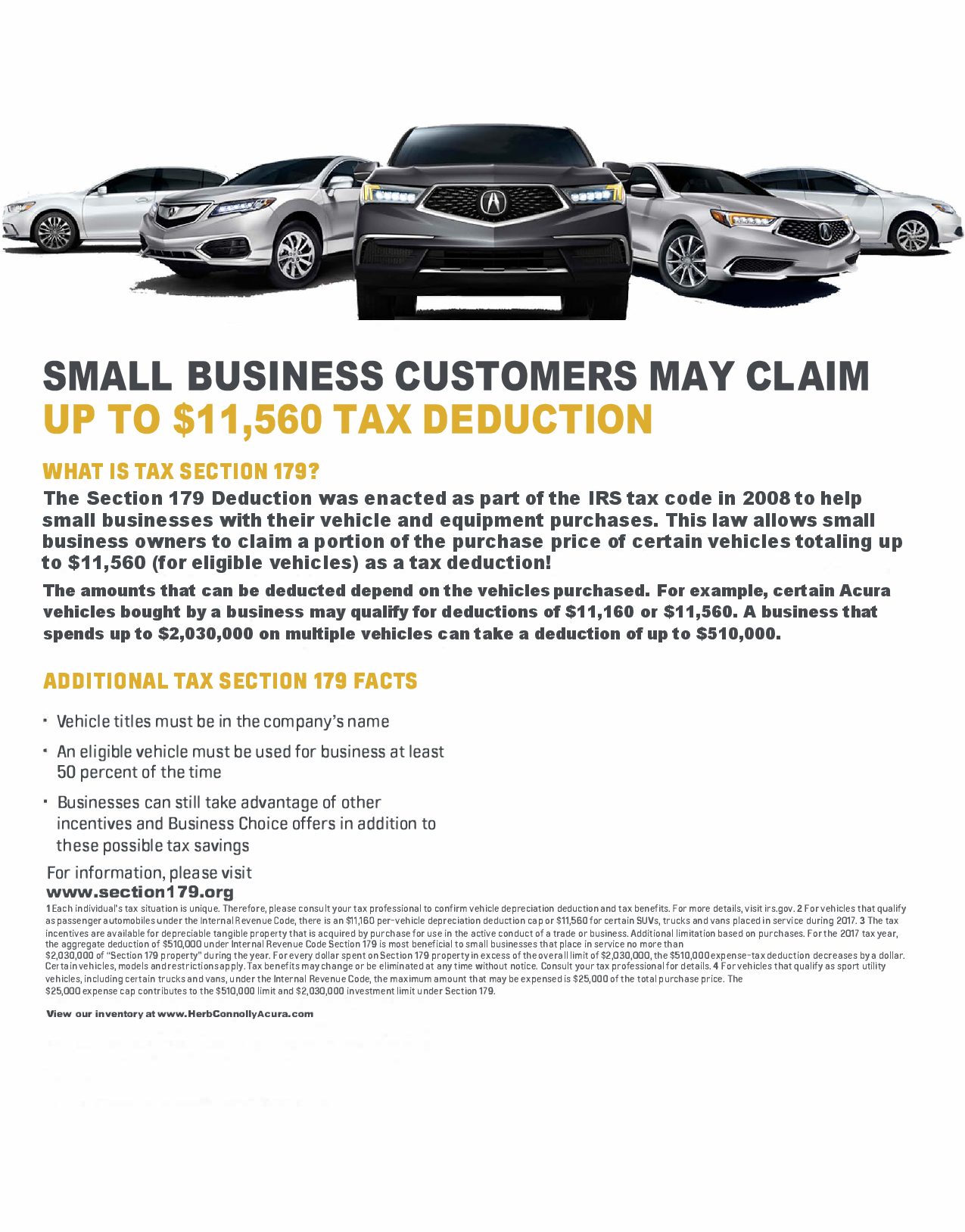 Section 179 Tax Savings - Herb Connolly Acura
