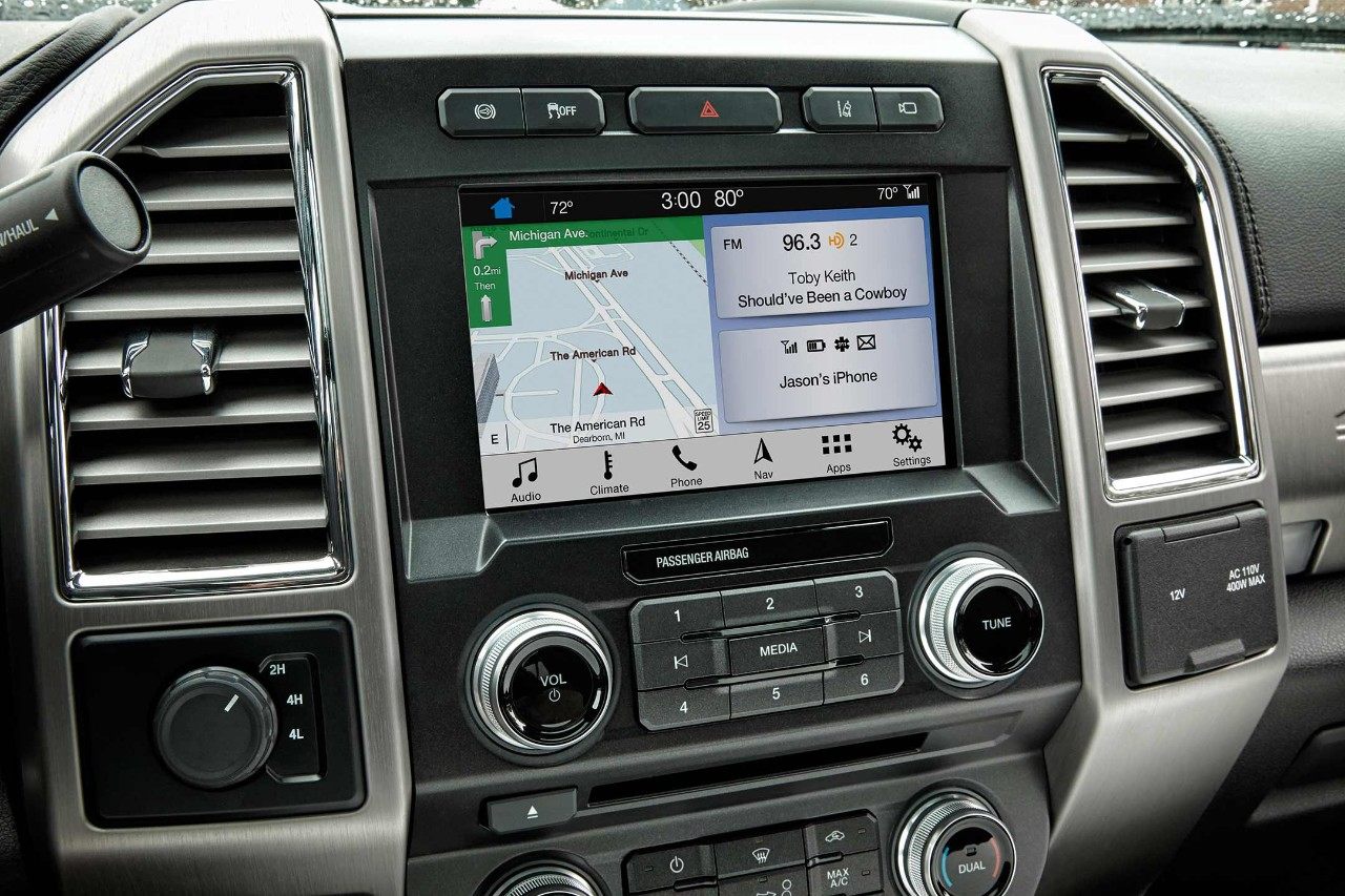 Interior of the 2018 Ford F-250 Super Duty Lariat