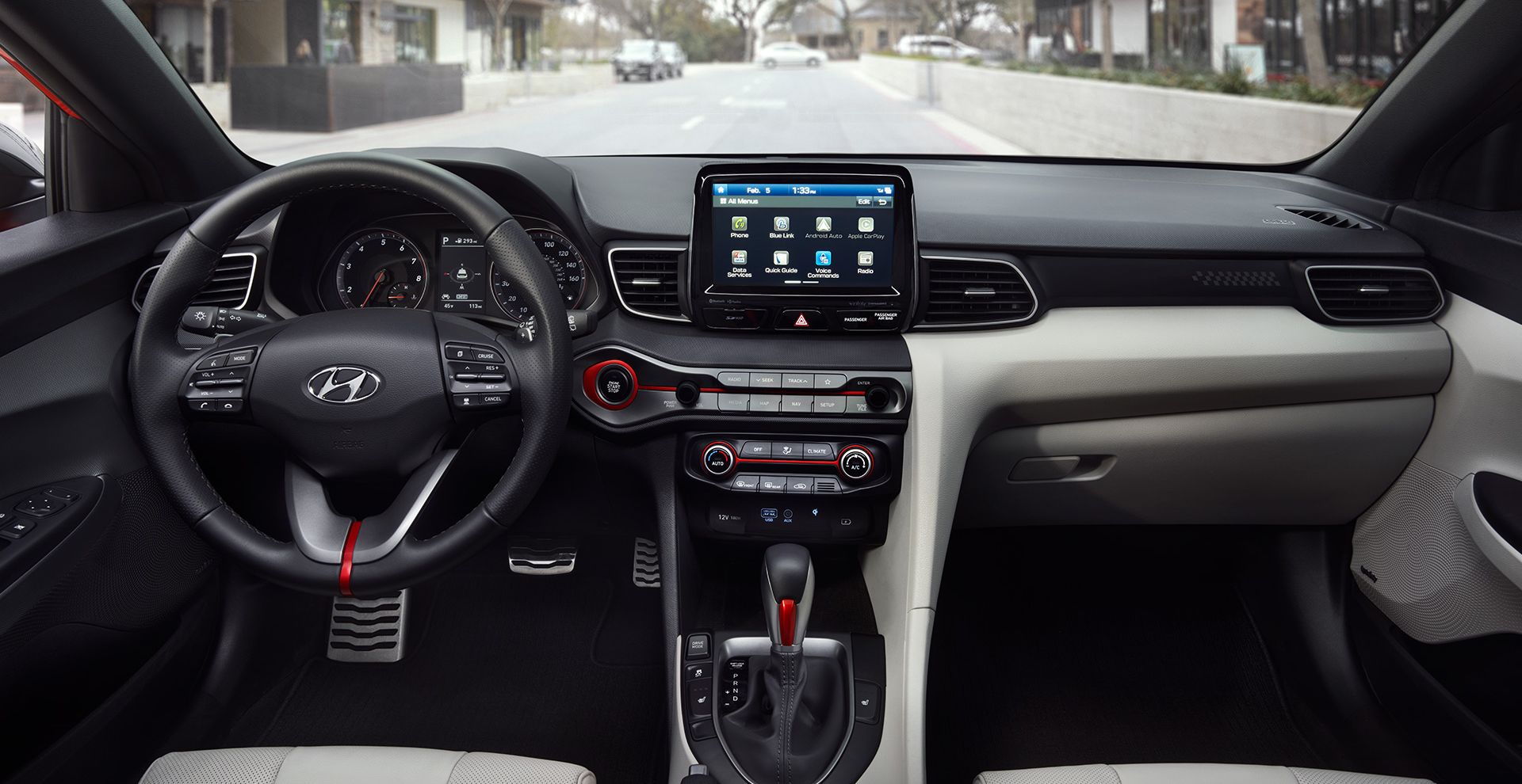 Interior of the 2019 Veloster Turbo