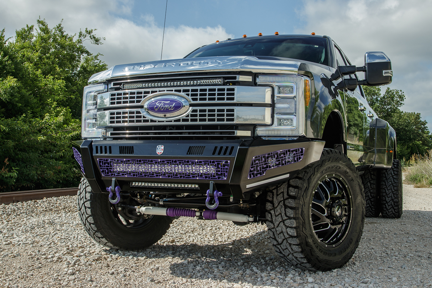 Custom Lifted Ford F-350 Dually Road Armor Identity Bumpers Fuel Triton ...