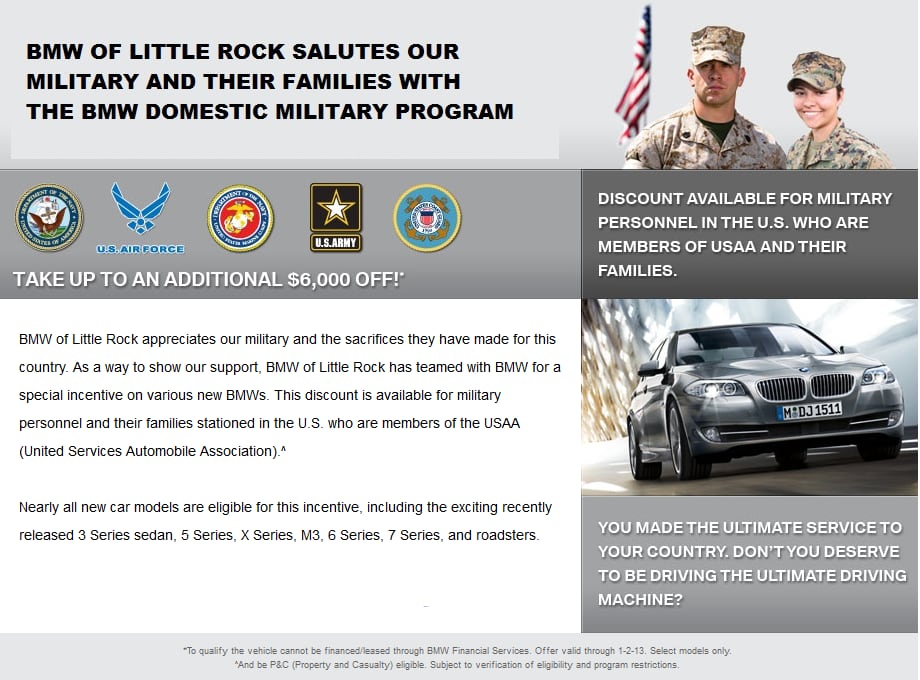 MILITARY SALUTE PROGRAM - BMW of Little Rock