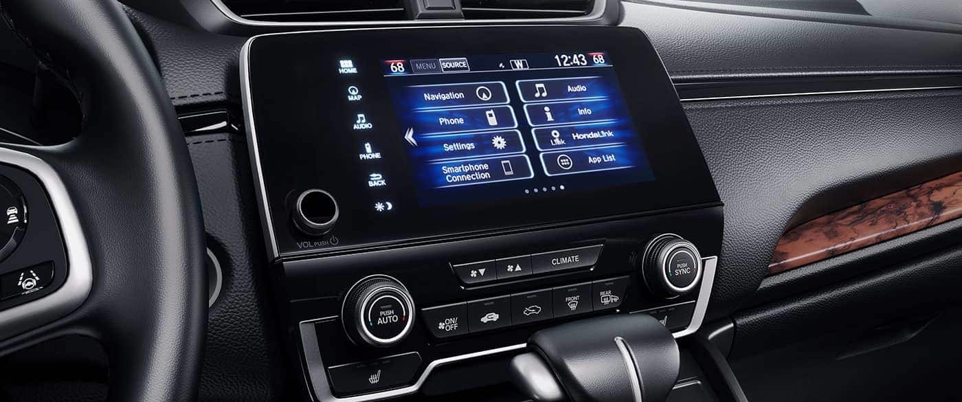 Sistema de audio en pantalla táctil opcional en la Hond CR-V 2019.