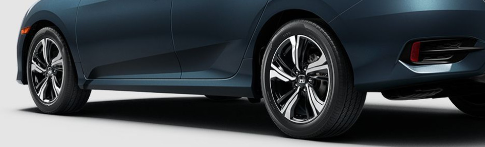 Close-up of Honda tires in Missoula