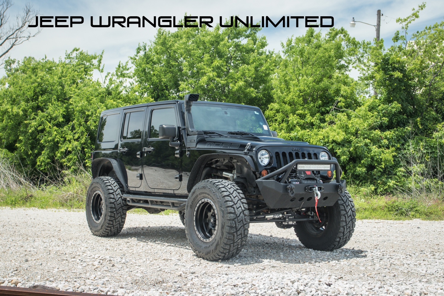 jeep wrangler unlimited moab black fuel wheels off road fox racing shocks