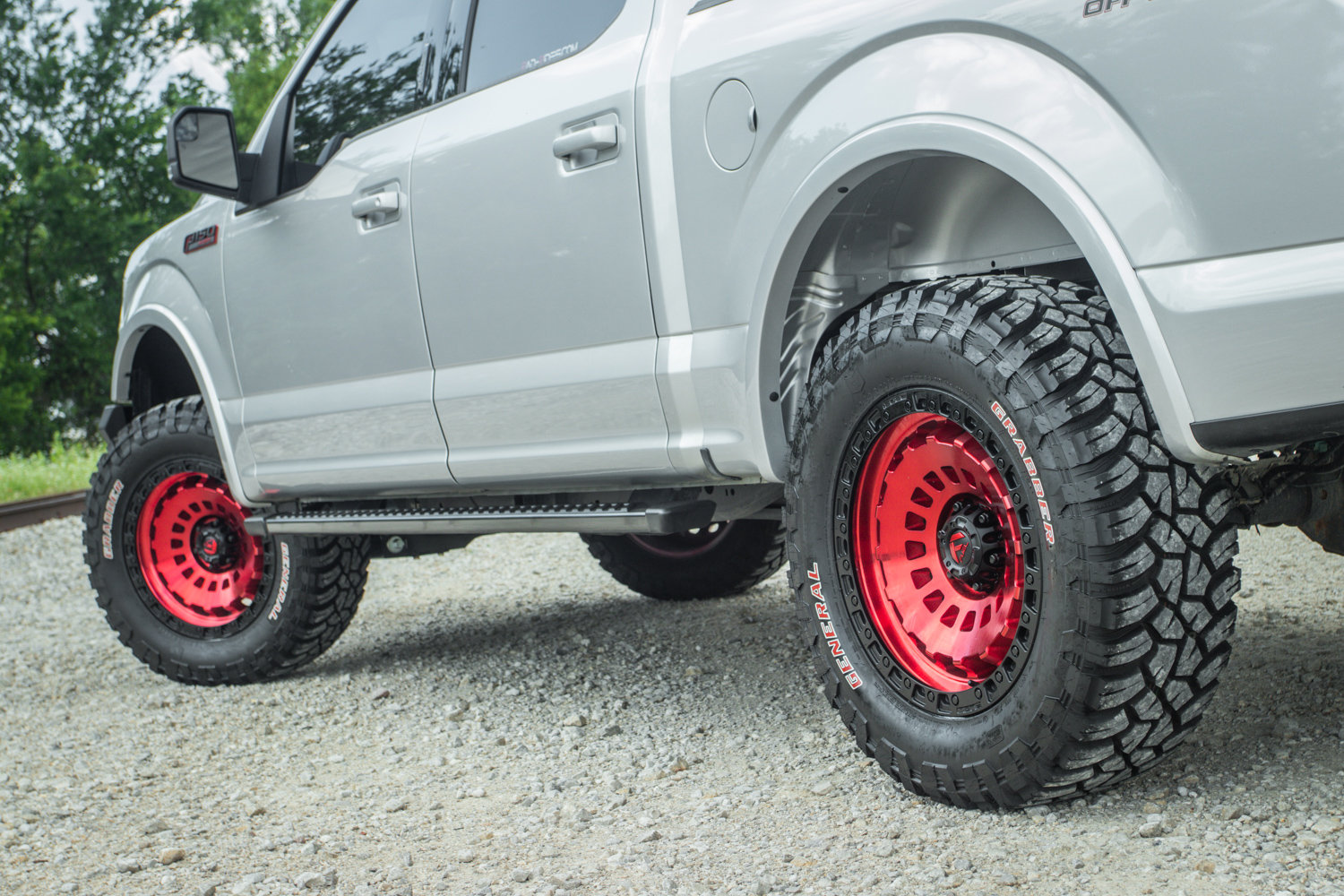 Ford F-150 with Fuel Zephyr Wheels in Red and Road Armor Spartan Bumpers