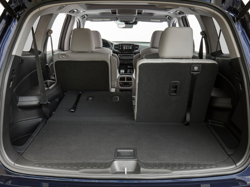 Interior view of the cargo space in a 2019 Honda Pilot