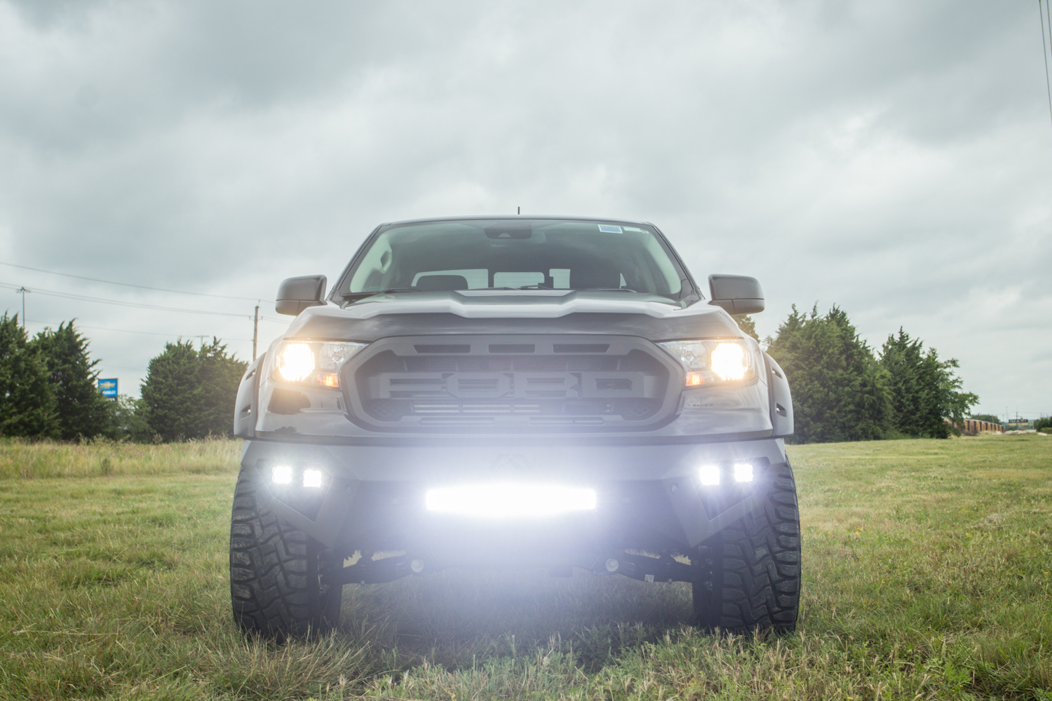 New Ford Ranger 4x4 Lifted with Raptor Style Grill and FabFours Bumper