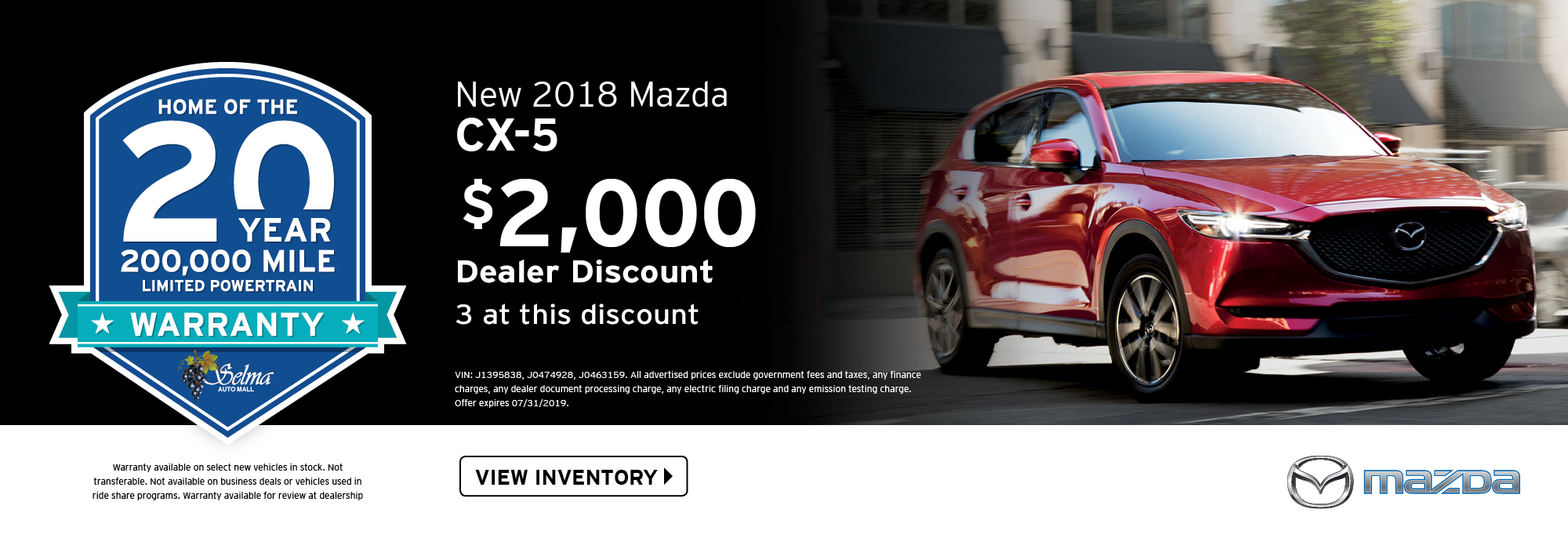 New Vehicle Specials Selma Mazda