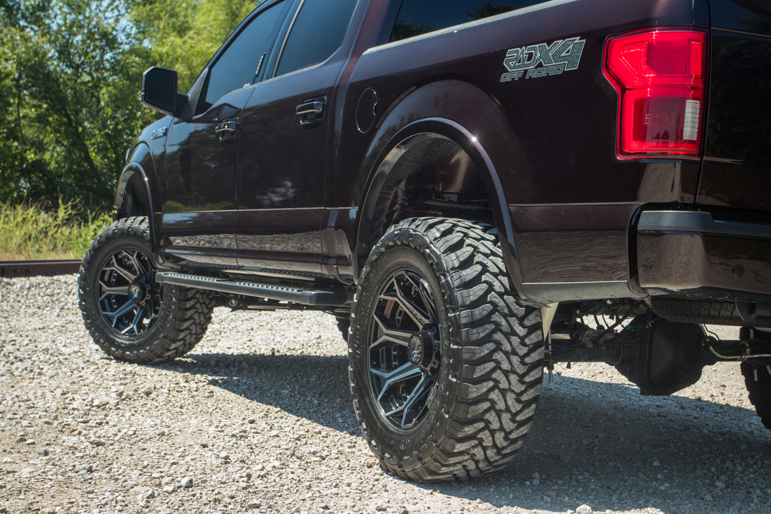 Ford F 150 Lariat Magma Red With 4play Wheels And 6 Inch Lift Kit