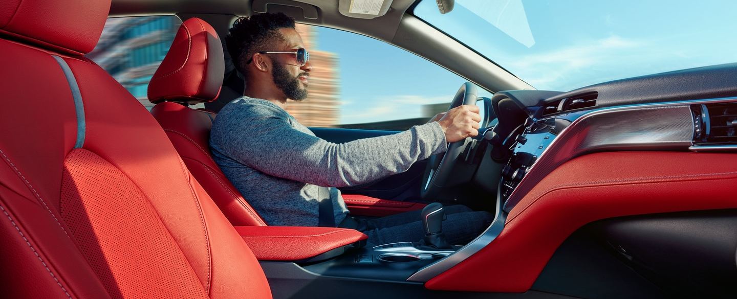 2020 Toyota Camry Cockpit Red Leather Trimmed Seats 