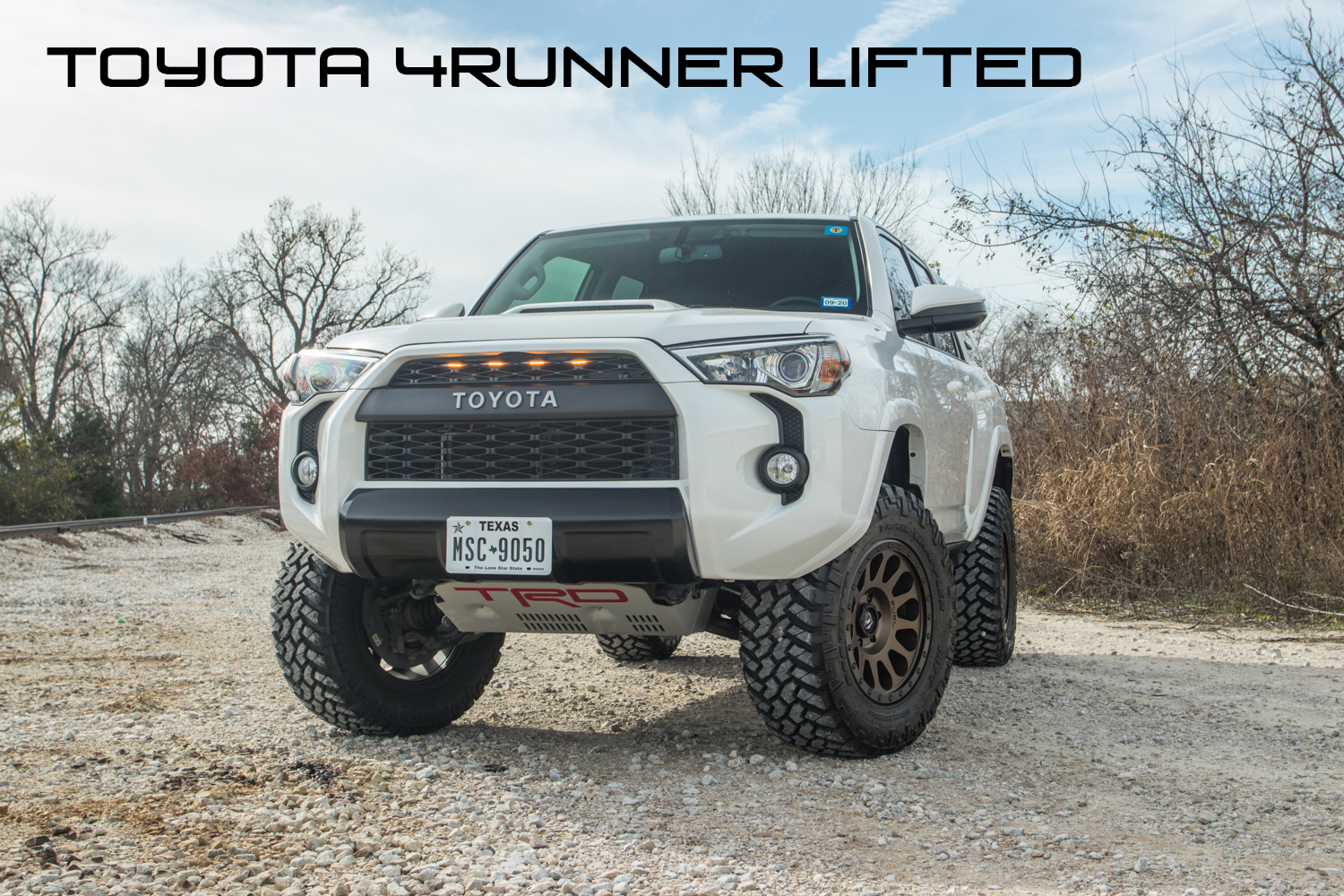 toyota 4runner with a lift kit and fuel off road wheels and toyo r/t tires