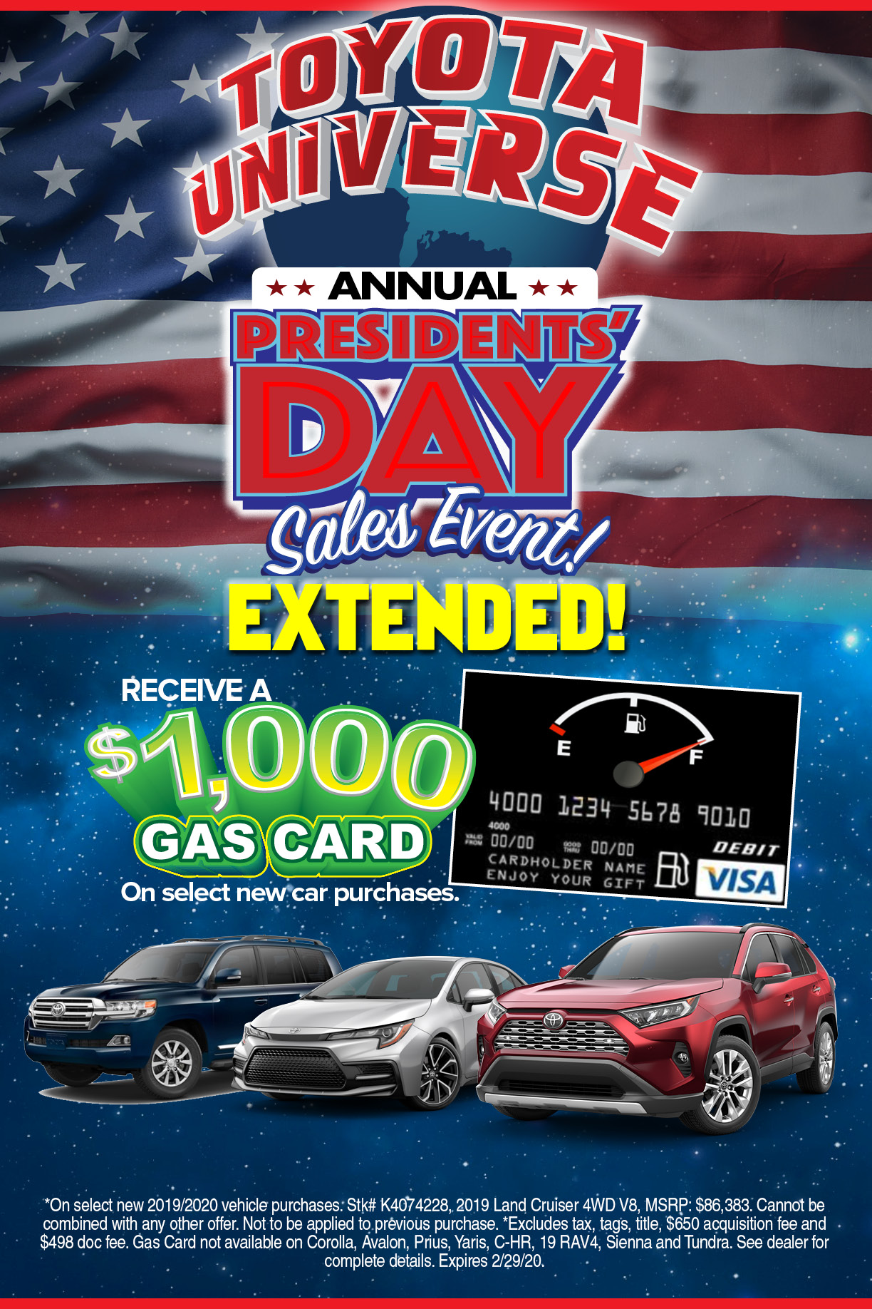 Presidents Day Extended Toyota Universe