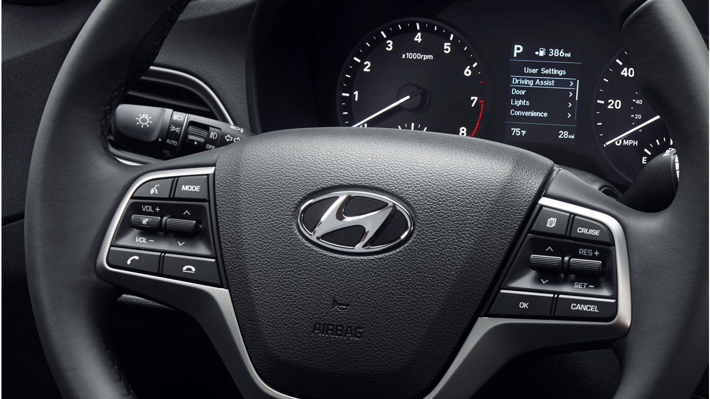 2020 Accent Leather-Wrapped Steering Wheel