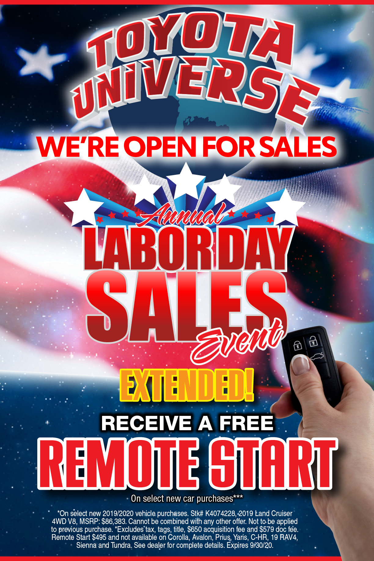 Labor Day Extended Toyota Universe