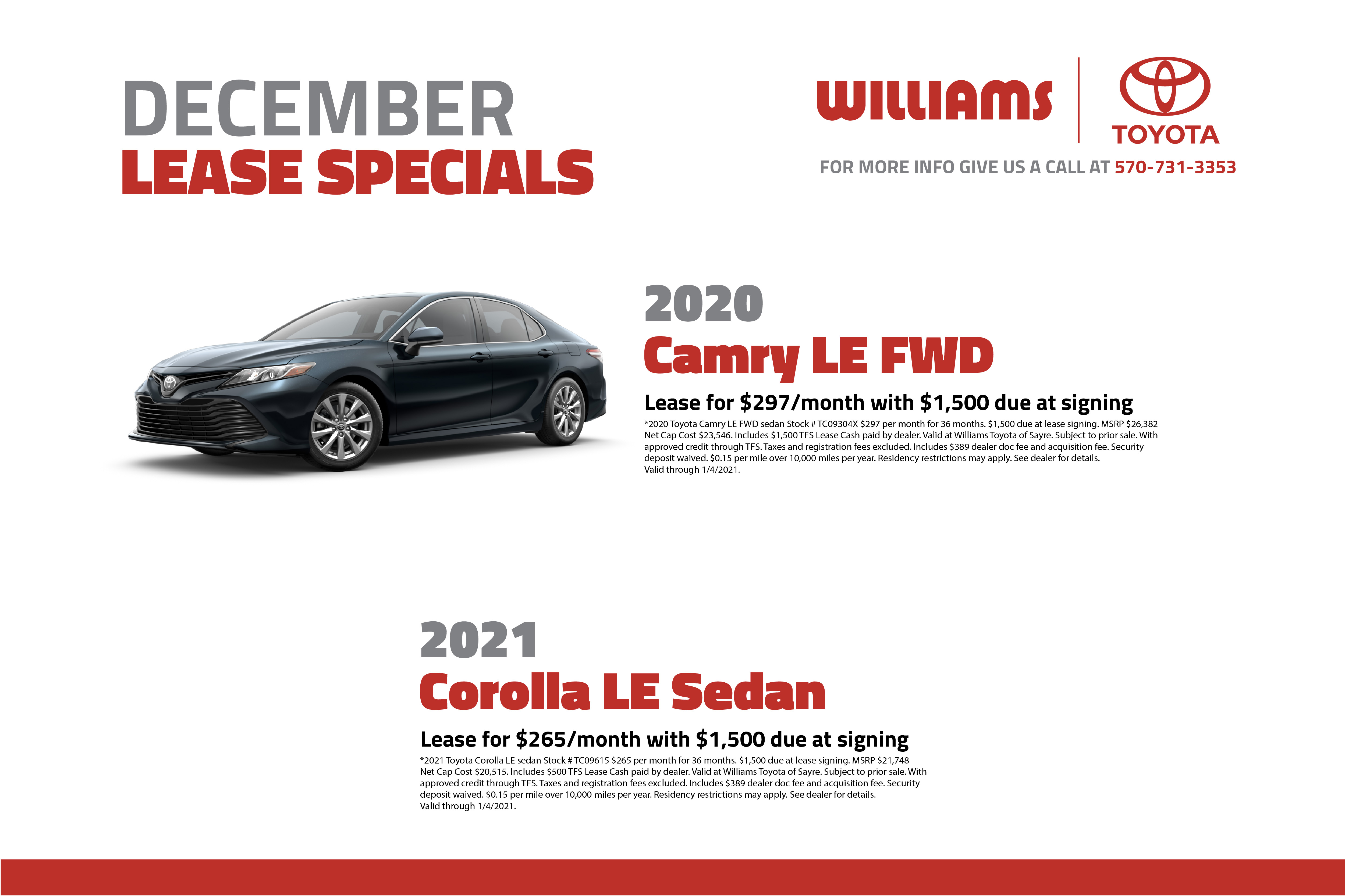 Monthly Lease Specials