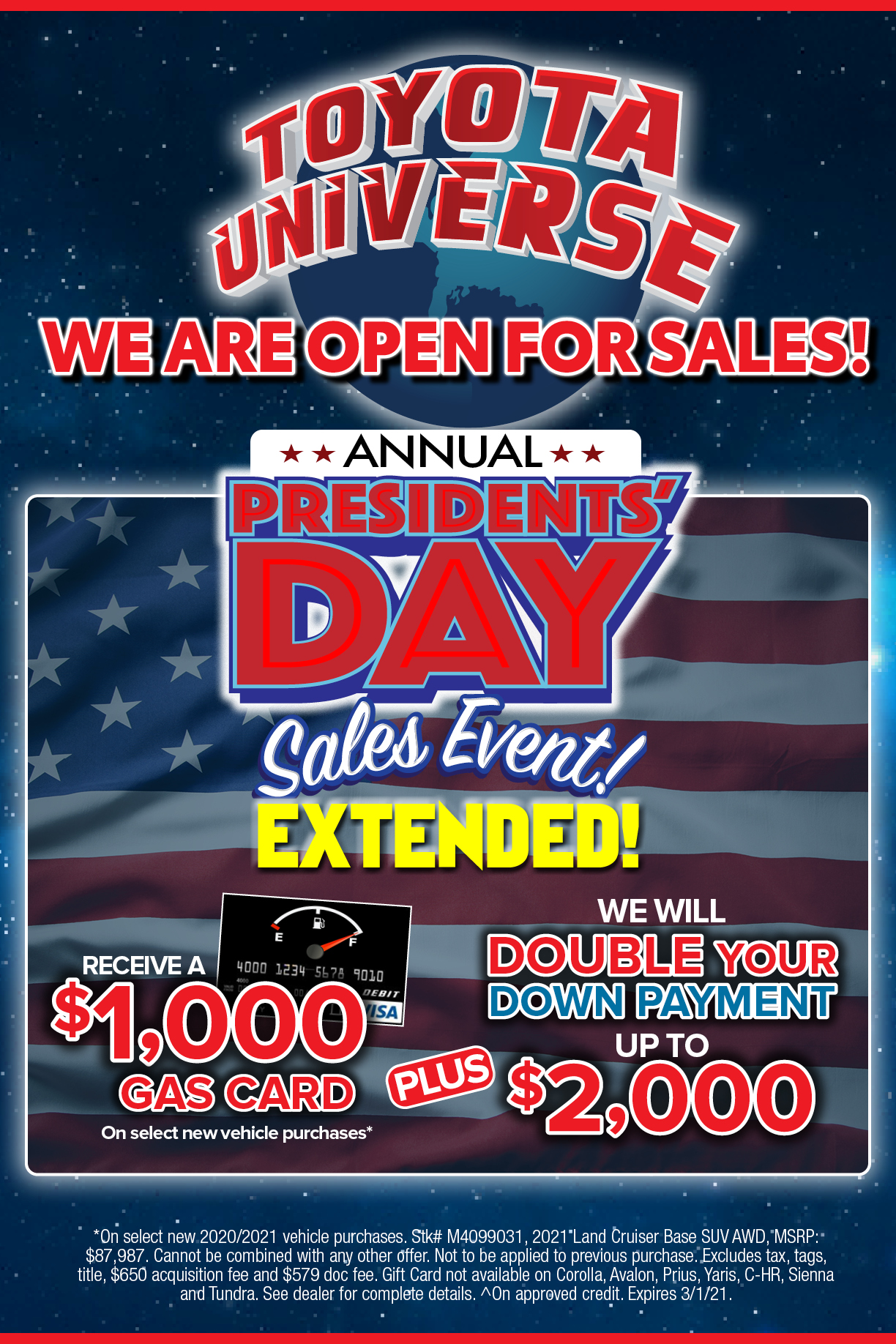 Presidents Day Extended - Toyota Universe