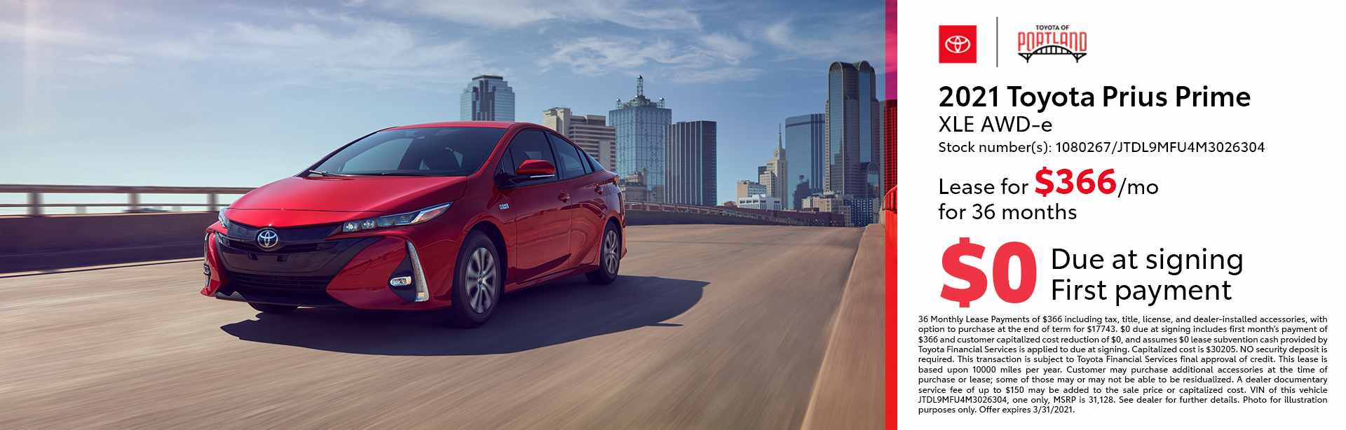 Toyota of Portland New Car Lease Specials Portland, OR