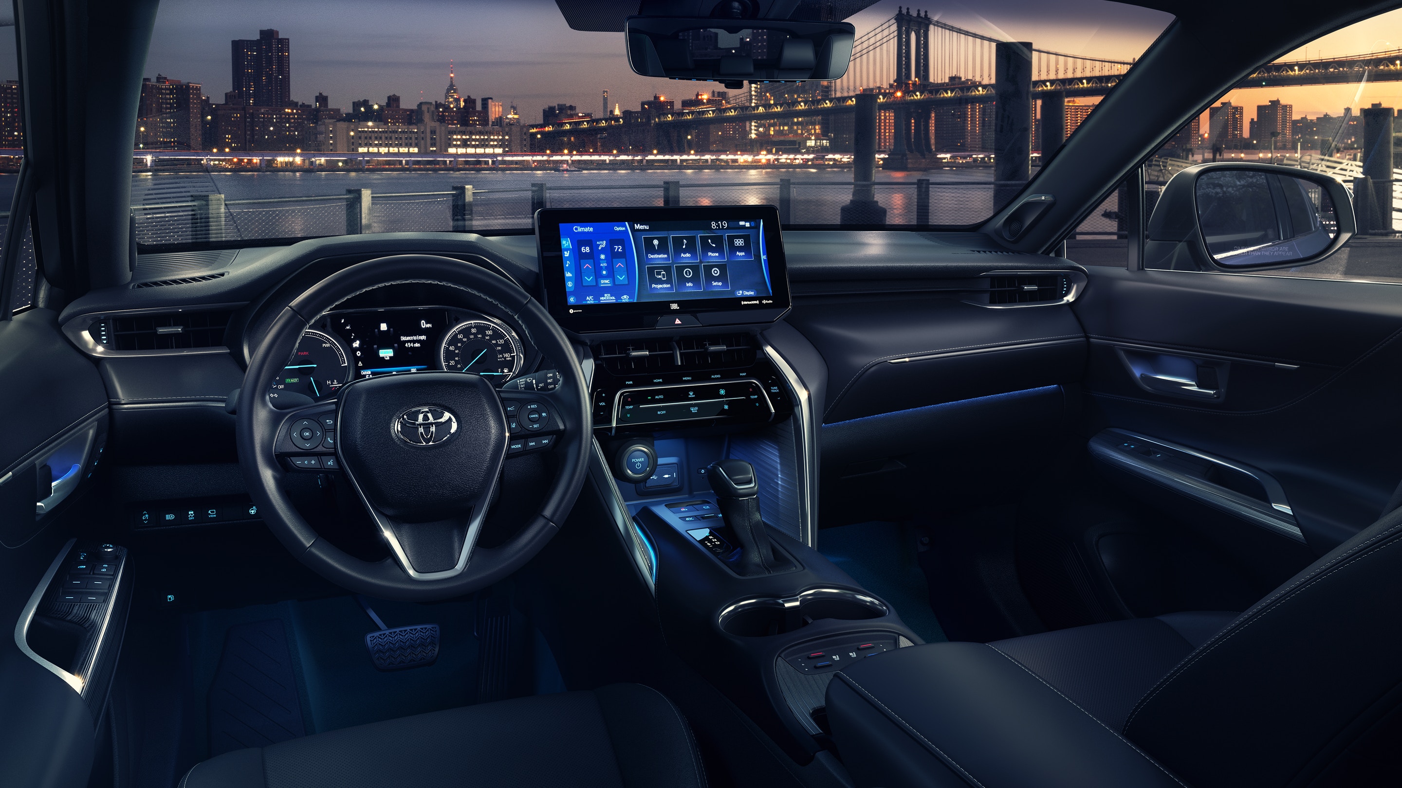 Interior of the 2021 Toyota Venza