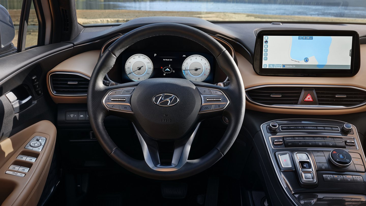 Steering Wheel in the 2021 Hyundai Santa Fe