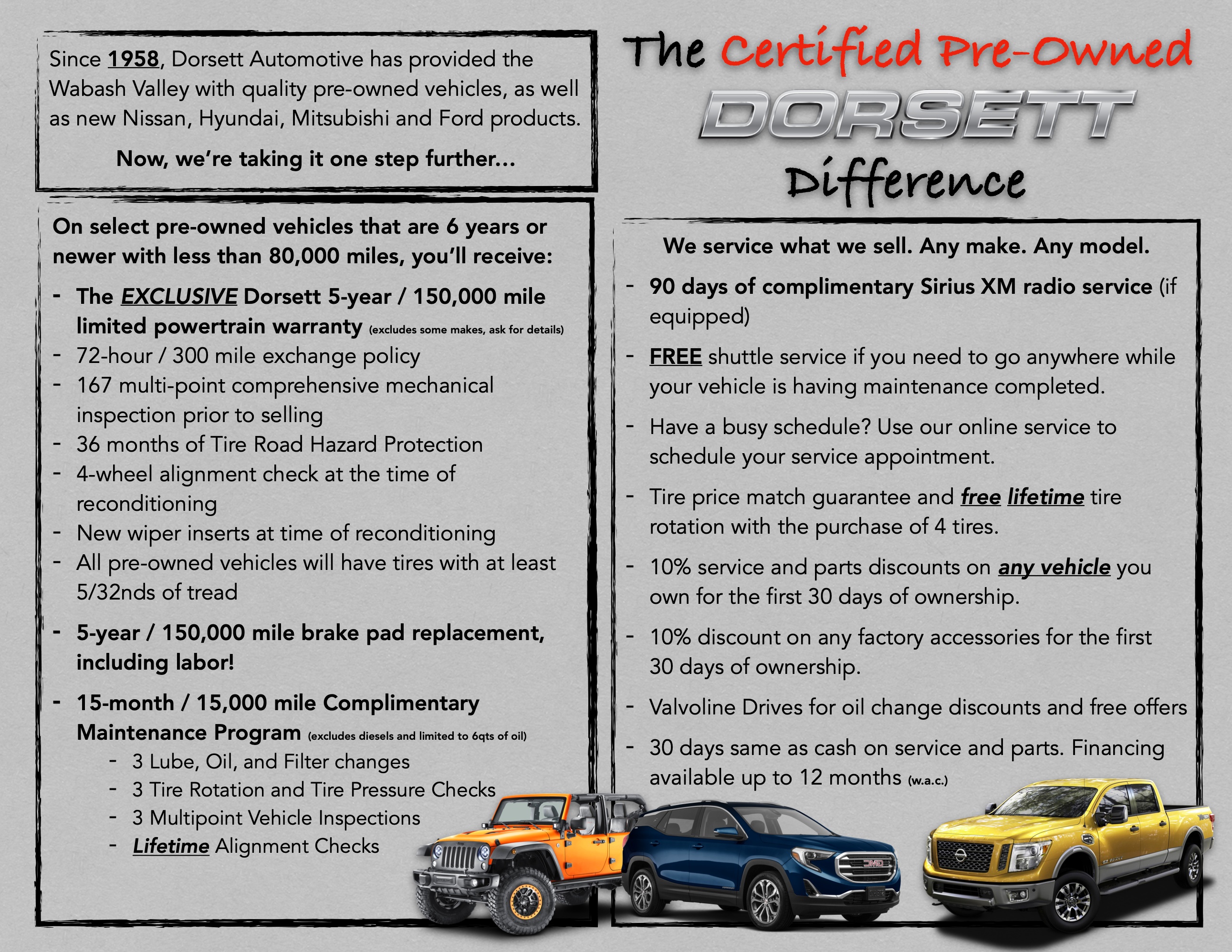 The Dorsett Difference Terre Haute, Indiana 47802 Dorsett Automotive