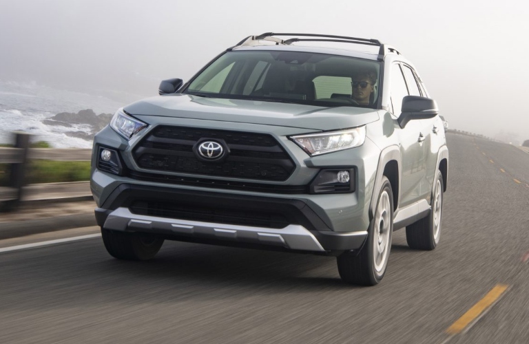 2021 Toyota RAV4 going down the road