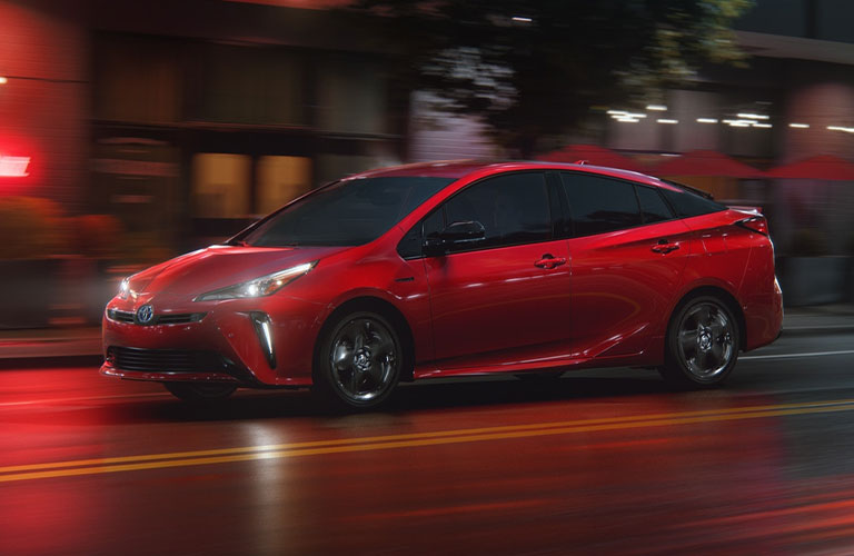 2021 Toyota Prius going down the road