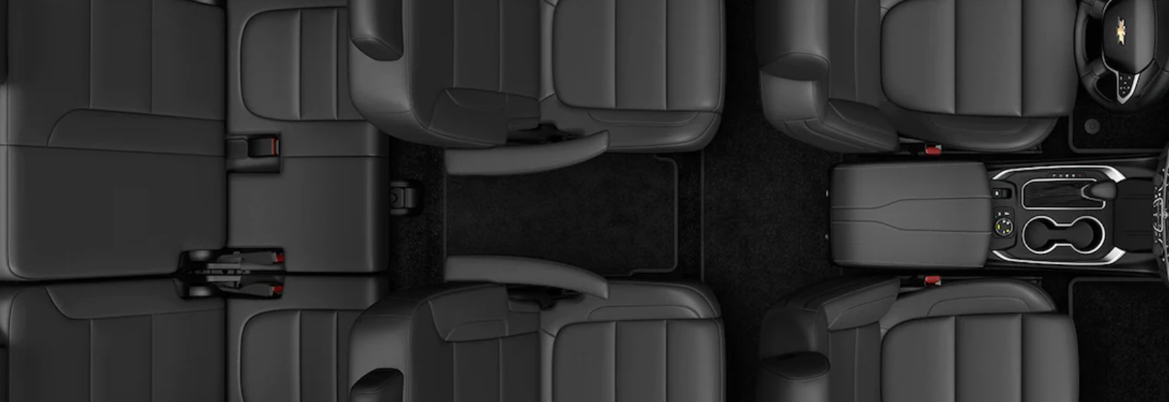 El Traverse tiene tres filas de asientos para que siete u ocho pasajeros disfruten del viaje.