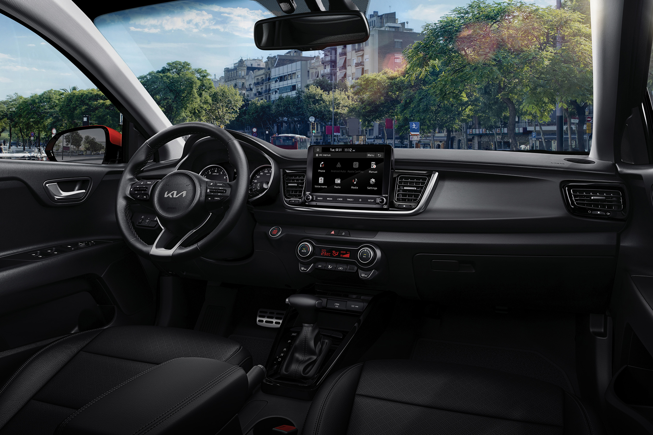 Interior of the 2022 Kia Rio