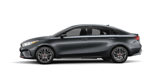 New Kia Forte in dark grey.