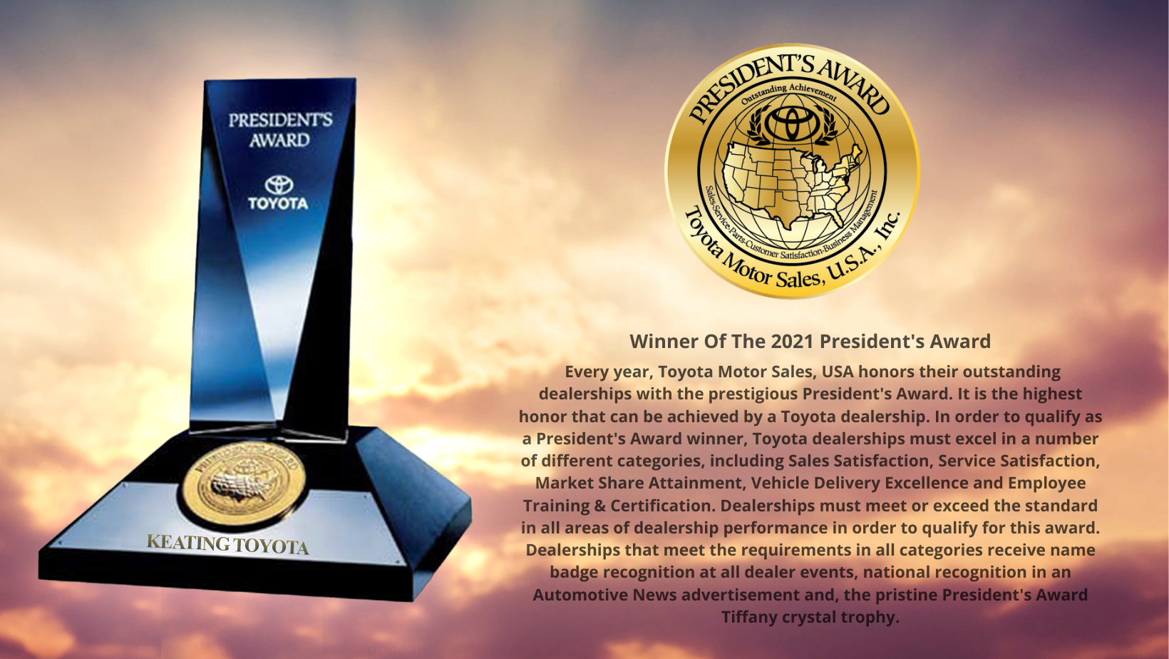 Toyota Coveted President's Award Winner Keating Toyota