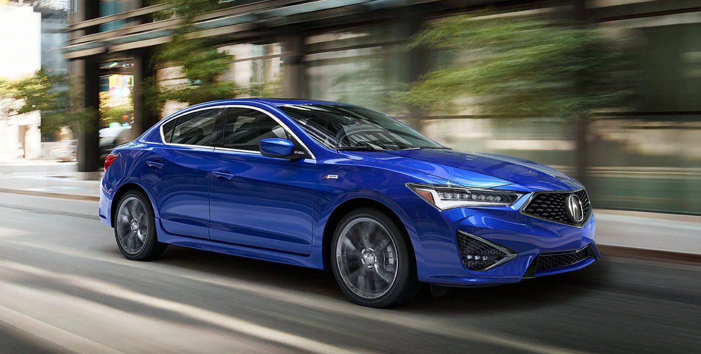 El vehículo que se muestra es el Acura ILX 2022 en Apex Blue Pearl.