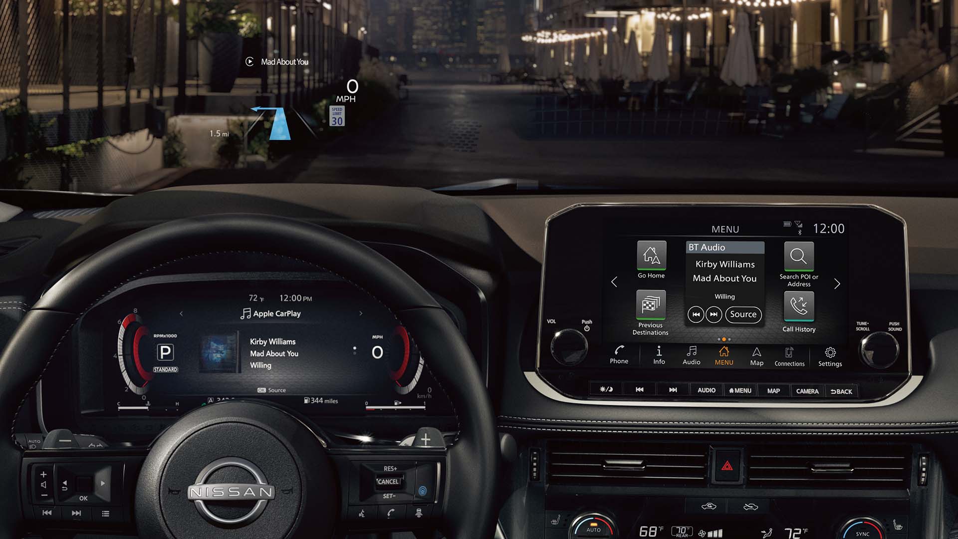 Dashboard in the 2022 Rogue