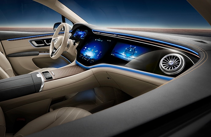 Dashboard of the 2023 EQS SUV