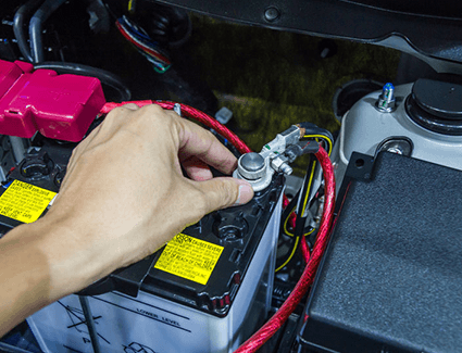 Car battery deals hook up