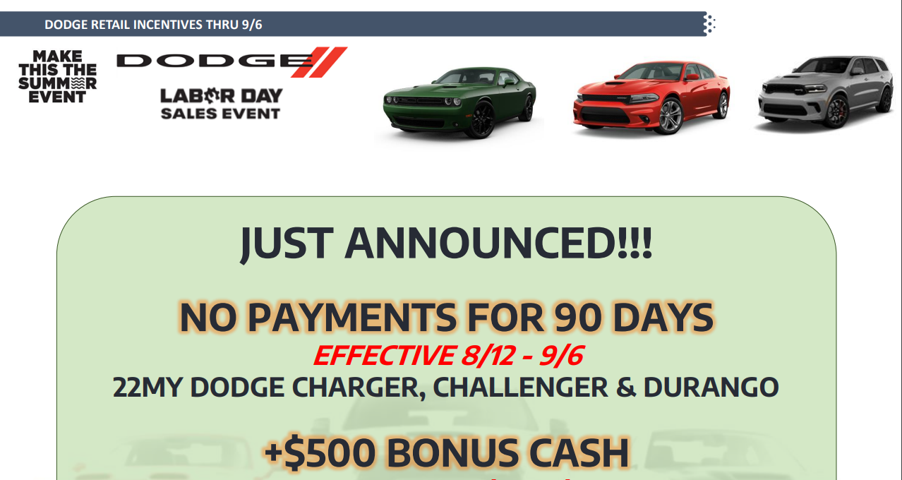 No Payments for 90 Days Stone's Chrysler Dodge Jeep Ram