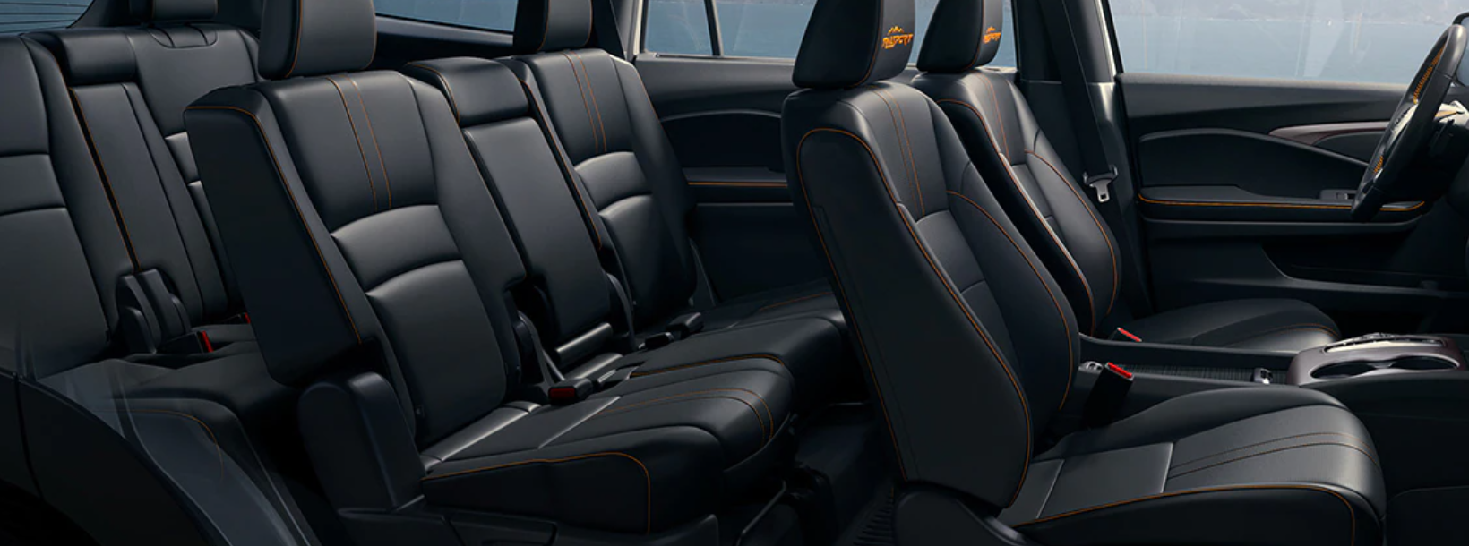 Orange Stitched Seating of the 2022 Pilot