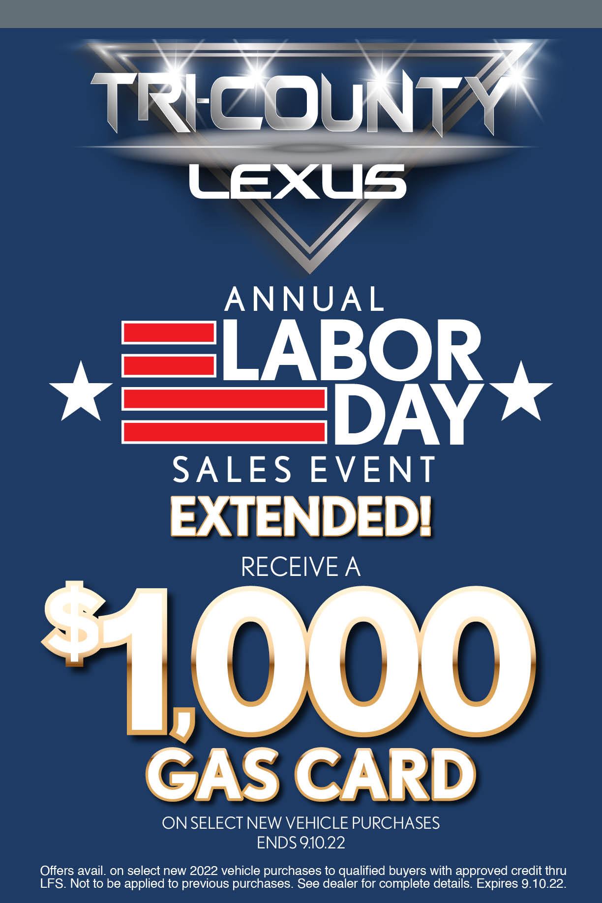 Labor Day Sales Event Extended Tri County Lexus