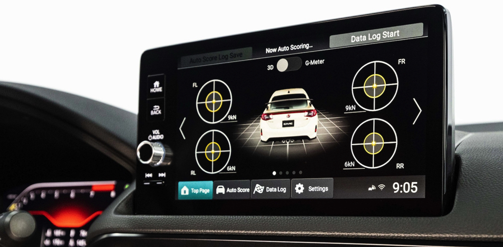 Touchscreen in the 2023 Honda Civic Type R