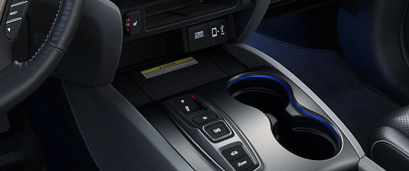 2023 Honda Ridgeline Wireless Charger and Gear Controls