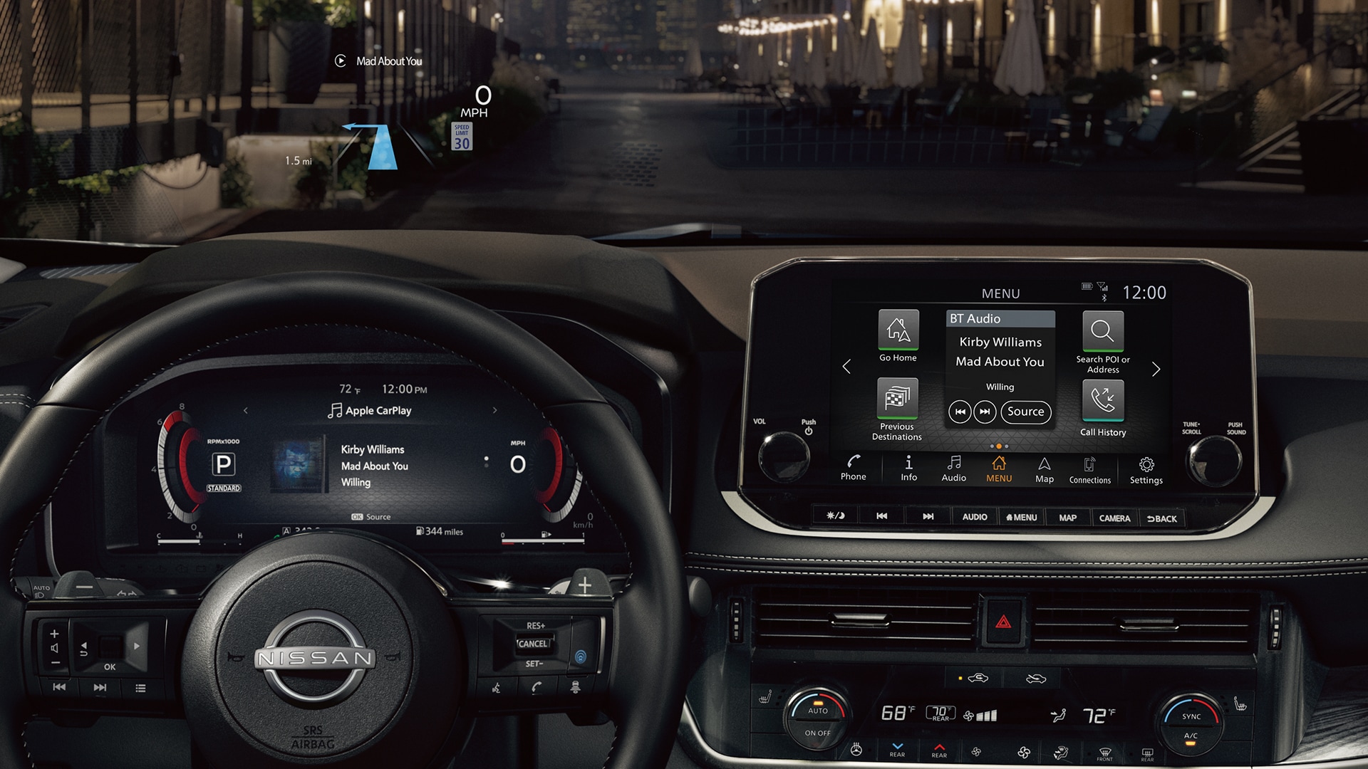 Dashboard in the 2023 Nissan Rogue
