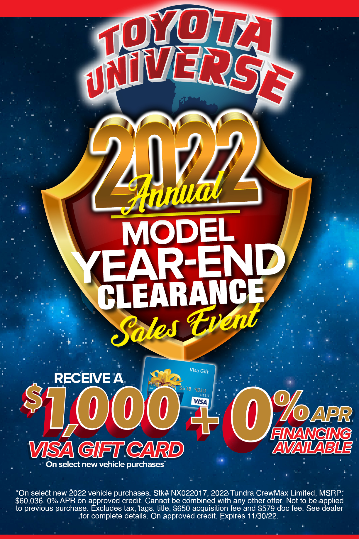 Annual Model Year End Clearance Event Toyota Universe