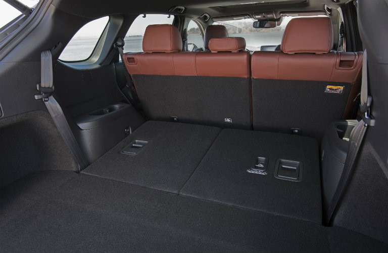 rear seats folded down in back of mazda cx-9