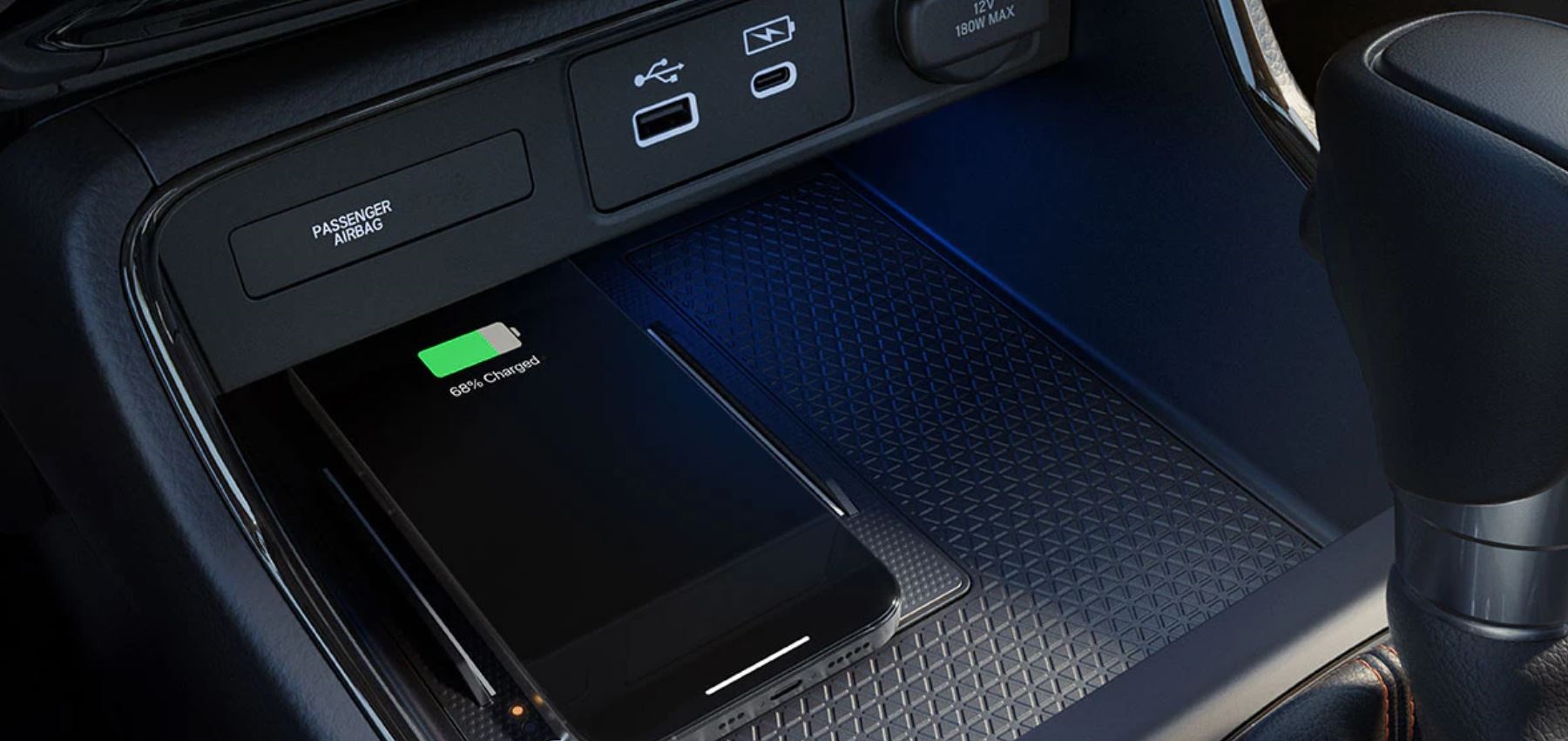 Wireless Charger in the 2023 Honda CR-V Hybrid Sport Touring