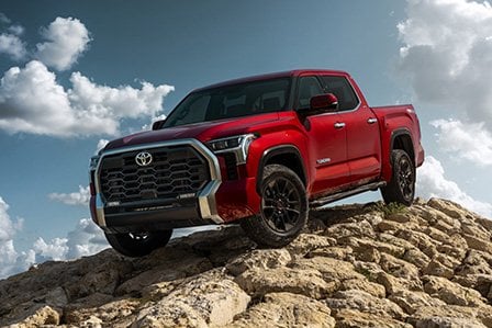 Red 2022 Toyota Tundra available at Westbury Toyota on Long Island, NY.