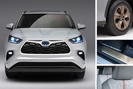 White 2022 Toyota Highlander for sale or lease here on Long Island, NY.