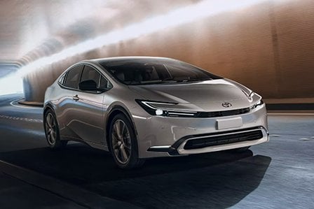 Silver Prius on roads of Long Island, NY.
