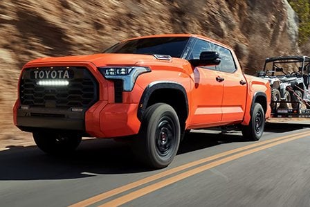 Orange 2022 Toyota Tundra i-FORCE MAX on Long Island, NY.