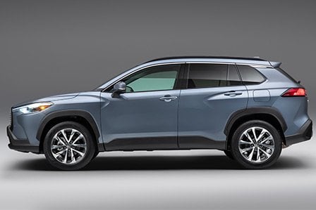 Blue 2022 Toyota Corolla Cross for sale on Long Island, NY.